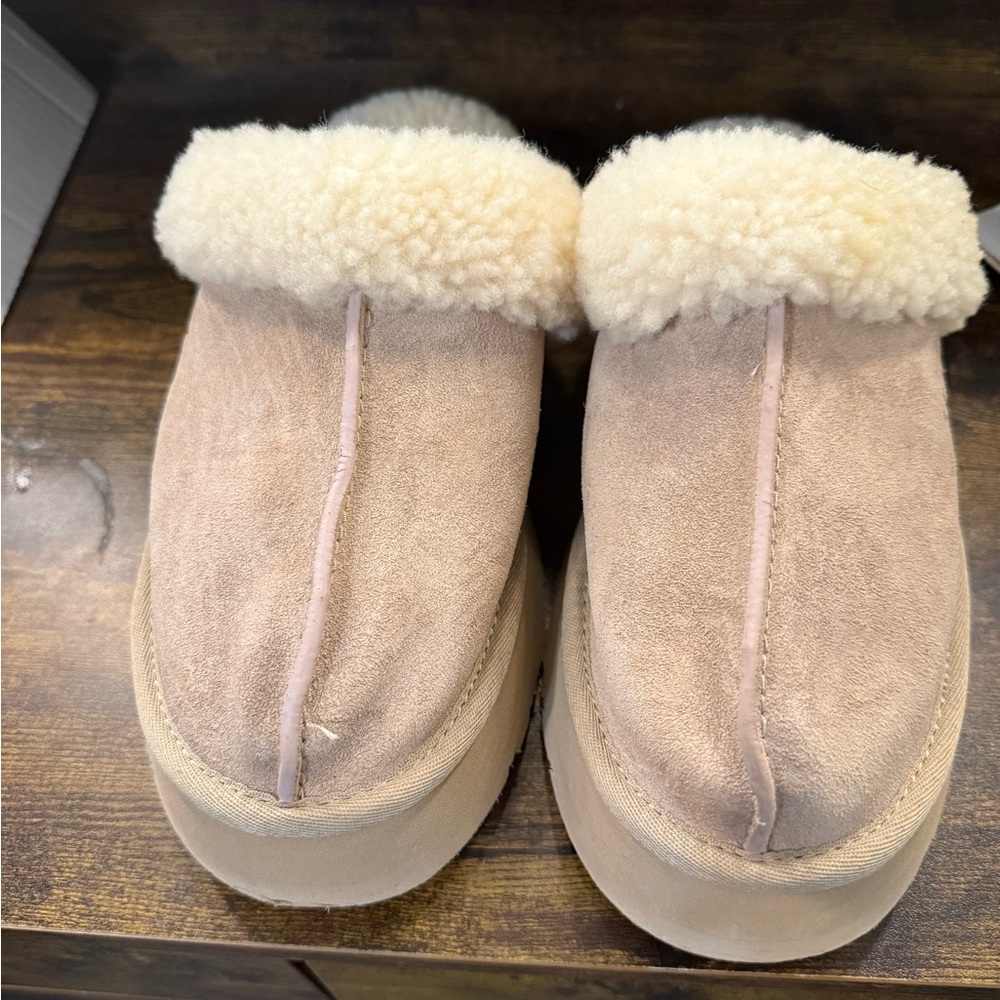 UGG Cream Shearling Slippers